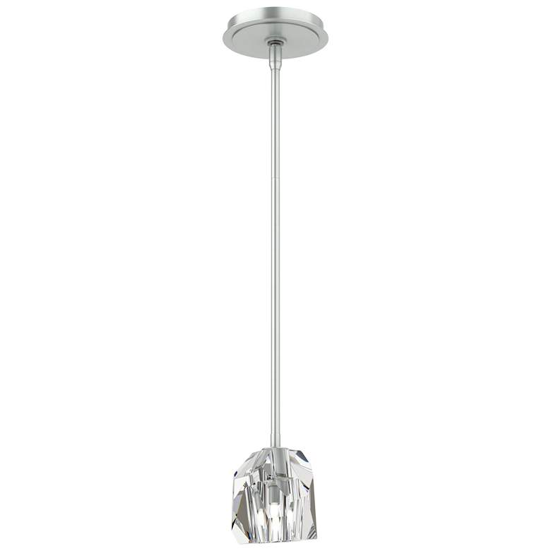 Image 1 Gatsby 4.3" Wide Crystal Vintage Platinum Mini Pendant