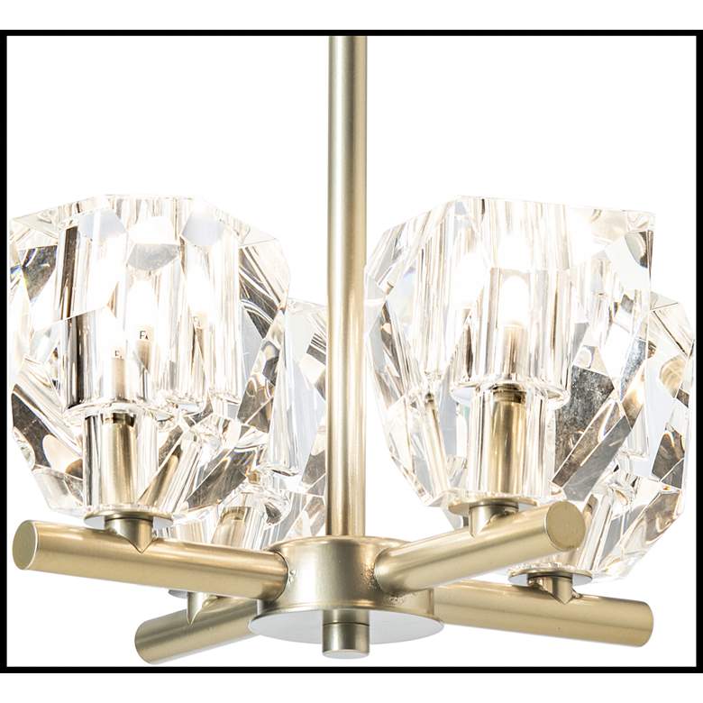 Image 1 Gatsby 4-Light Pendant - Modern Brass Finish - Crystal Accents