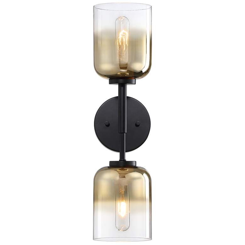 Image 1 Gatsby 5.25 in. 2-Light Matte Black Wall Sconce Light