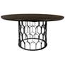 Gatsby 55 in. Round Dining Table in Oak Wood and Metal