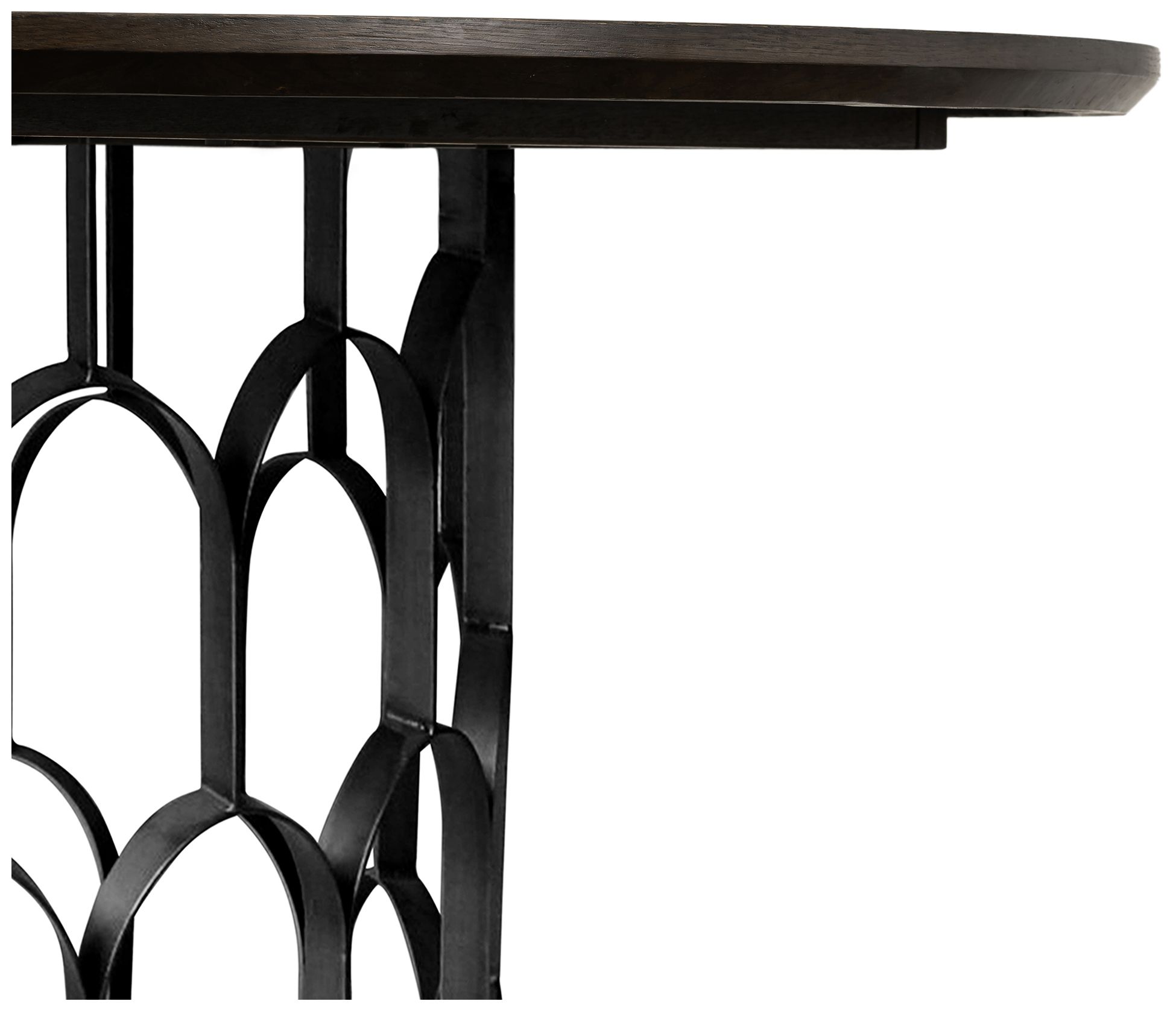 Image 4 Gatsby 55 in. Round Dining Table in Oak Wood and Metal more views