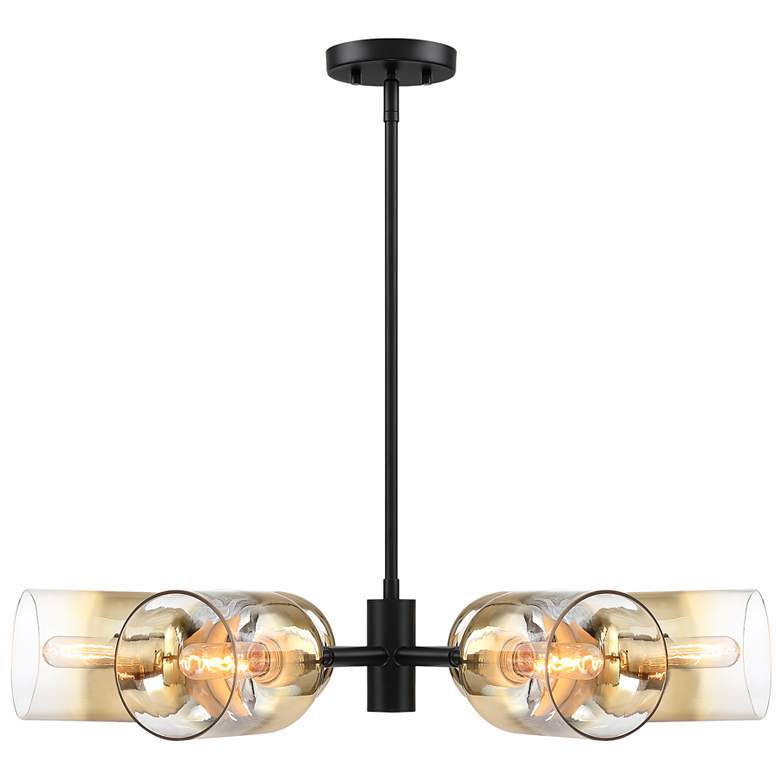Image 1 Gatsby 6-Light Matte Black Mid-Century Modern Geometric Chandelier