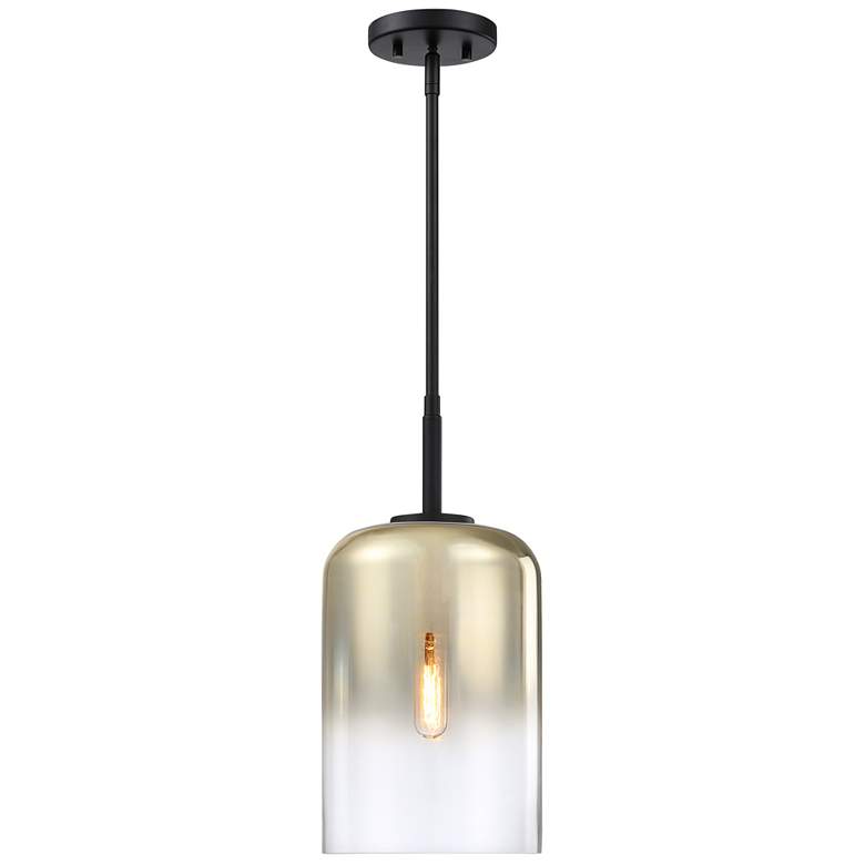 Image 1 Gatsby 60 Watt 1-Light Matte Black Mid-Century Modern Pendant Light