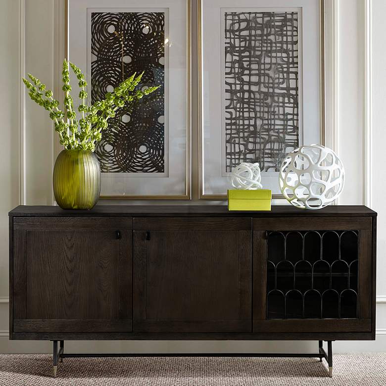 Image 1 Gatsby 66" Wide Dark Gray Oak and Metal Buffet