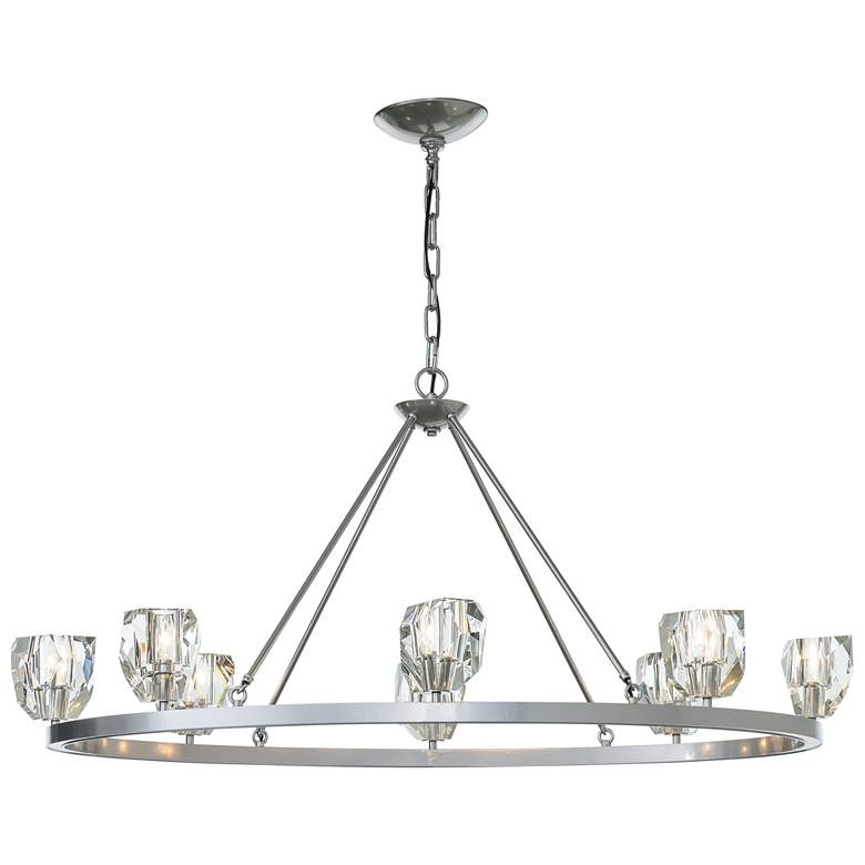 Image 1 Gatsby 8-Light Chandelier - Sterling Finish - Crystal Accents