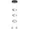 Gatsby 9.2" Wide 3-Light Crystal Dark Smoke Standard LED Pendant