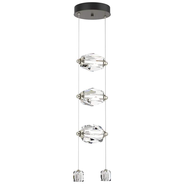Image 1 Gatsby 9.2" Wide 3-Light Crystal Dark Smoke Standard LED Pendant