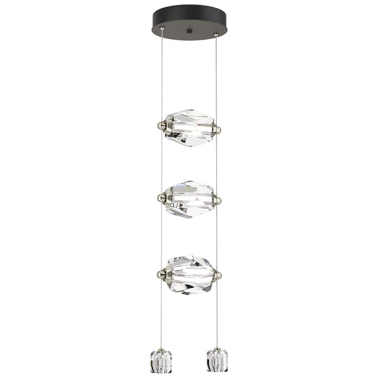 Image 1 Gatsby 9.2" Wide 3-Light Crystal Natural Iron Standard LED Pendant