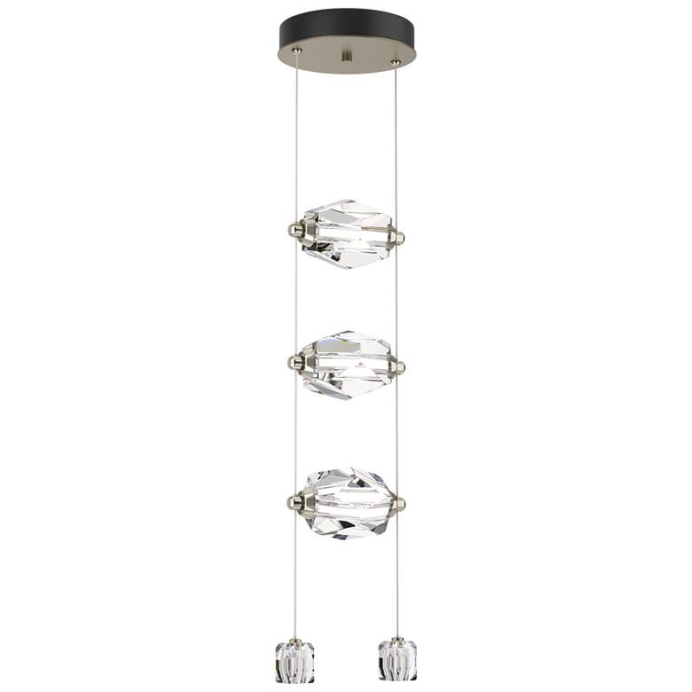 Image 1 Gatsby 9.2" Wide 3-Light Crystal Soft Gold Standard LED Pendant