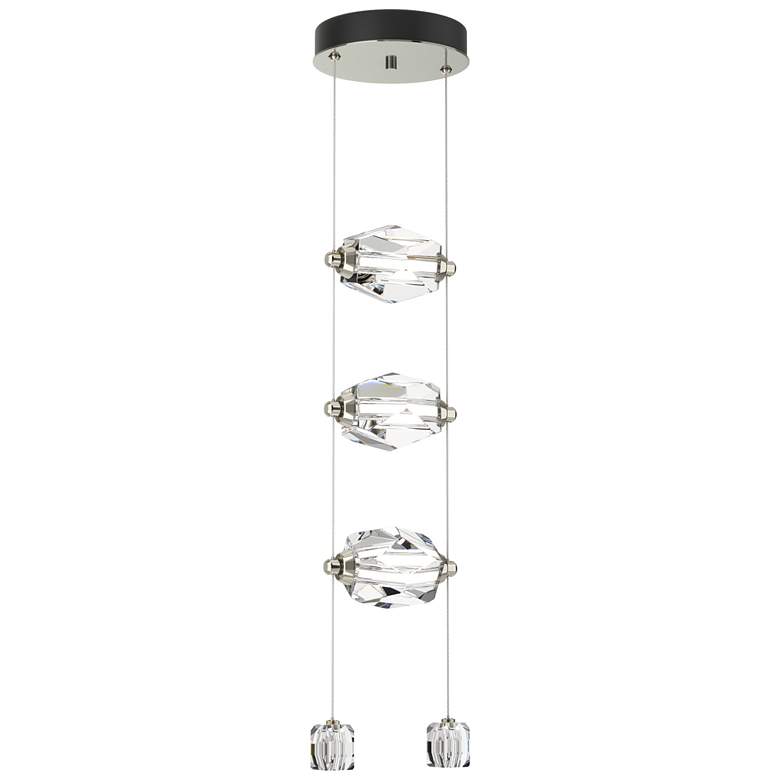Image 1 Gatsby 9.2" Wide 3-Light Crystal Sterling Standard LED Pendant
