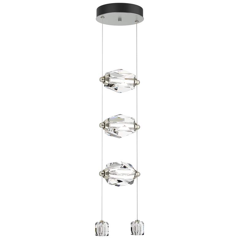 Image 1 Gatsby 9.2" Wide 3-Light Crystal Vintage Platinum Standard LED Pendant