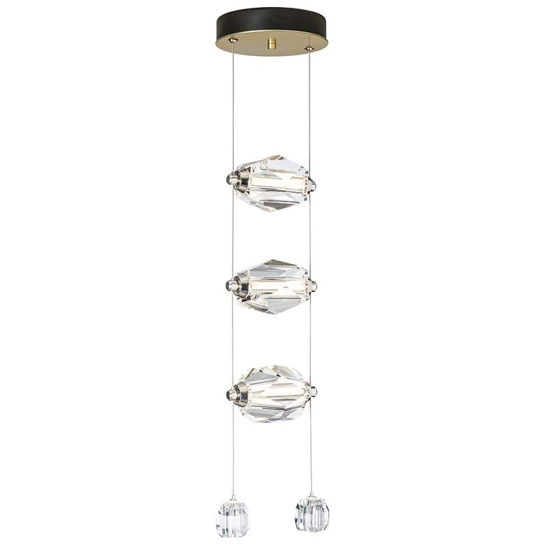 Image 1 Gatsby 9.2" Wide 3-Light Modern Brass Crystal Pendant