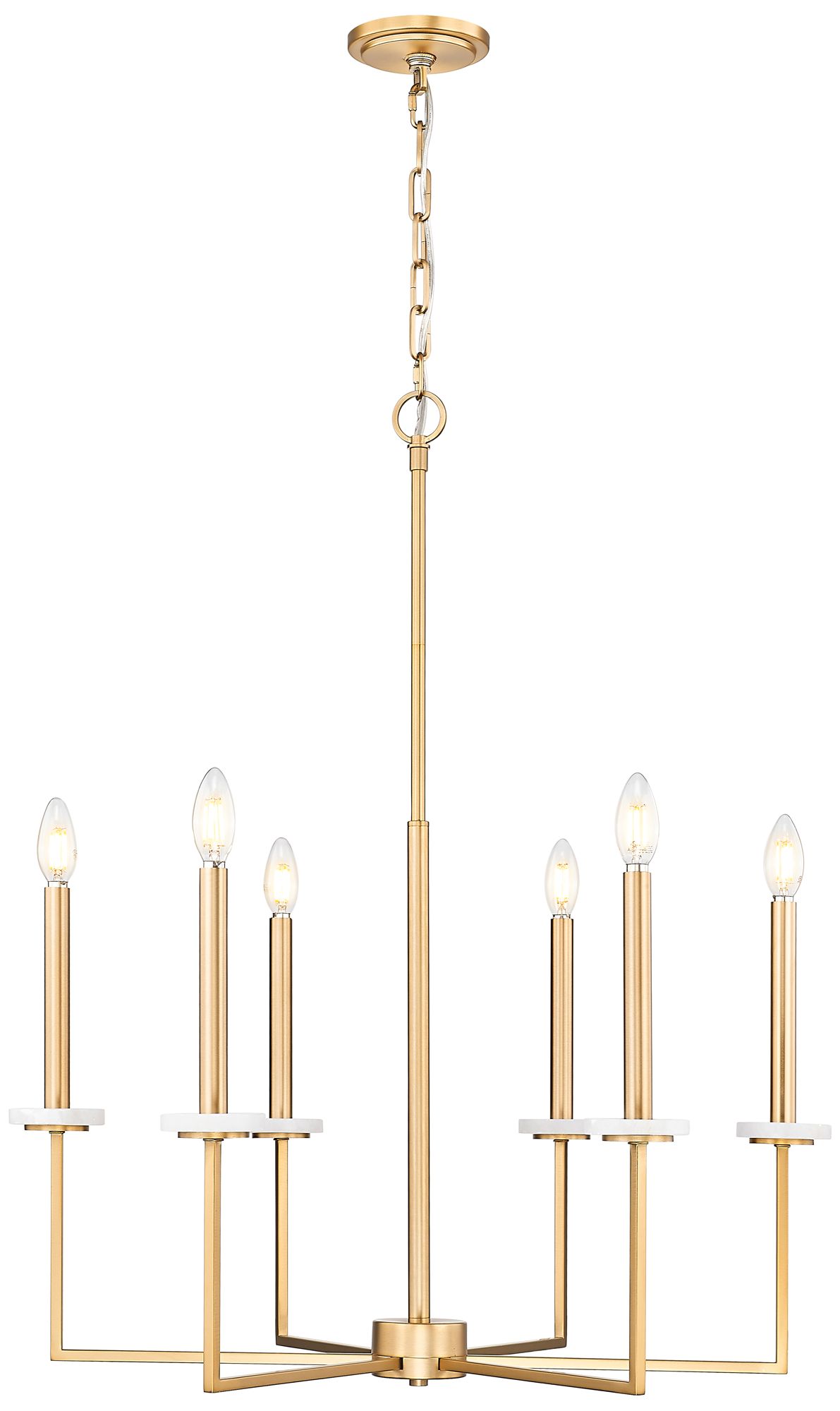 Gaultier by Z-Lite 27.25 inch Modern Gold 6 Light Chandelier