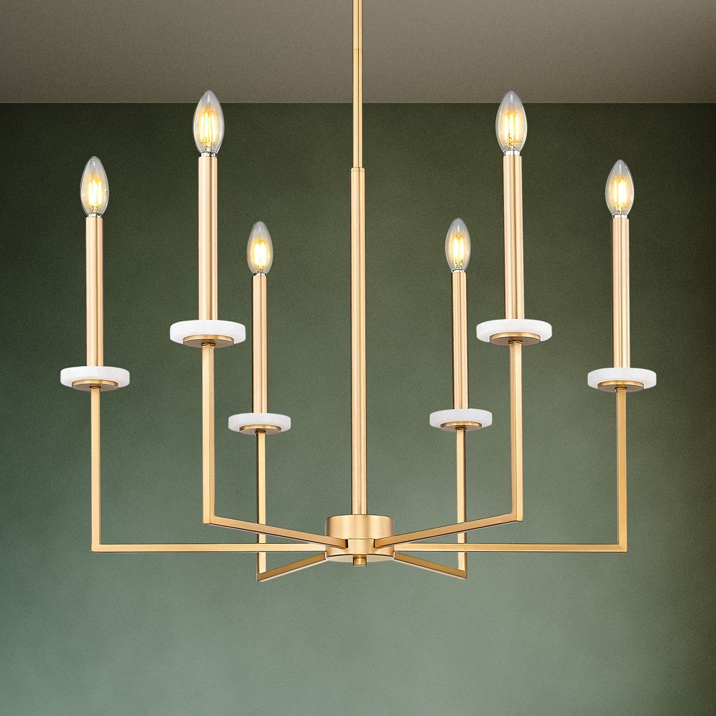 Gaultier by Z-Lite 27.25 inch Modern Gold 6 Light Chandelier