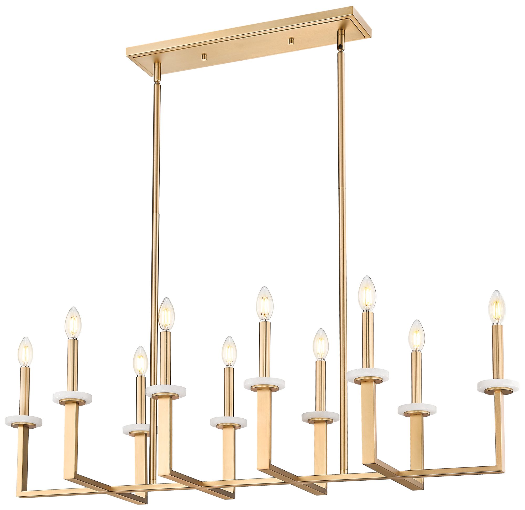 Gaultier by Z-Lite 44.75 inch Modern Gold 10 Light Linear Chandelier