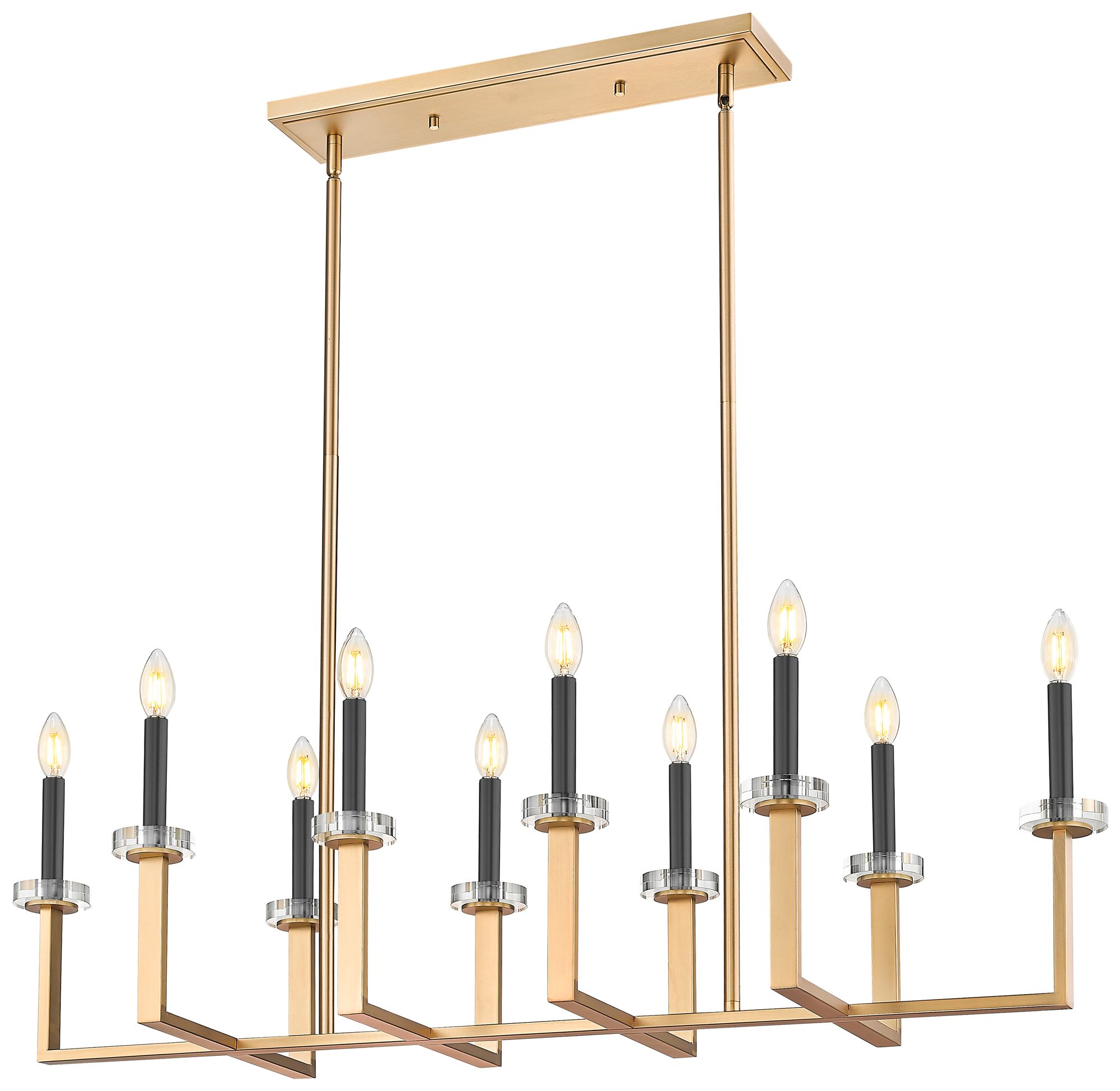 Image 5 Gaultier by Z-Lite 44.75 inch Modern Gold 10 Light Linear Chandelier more views