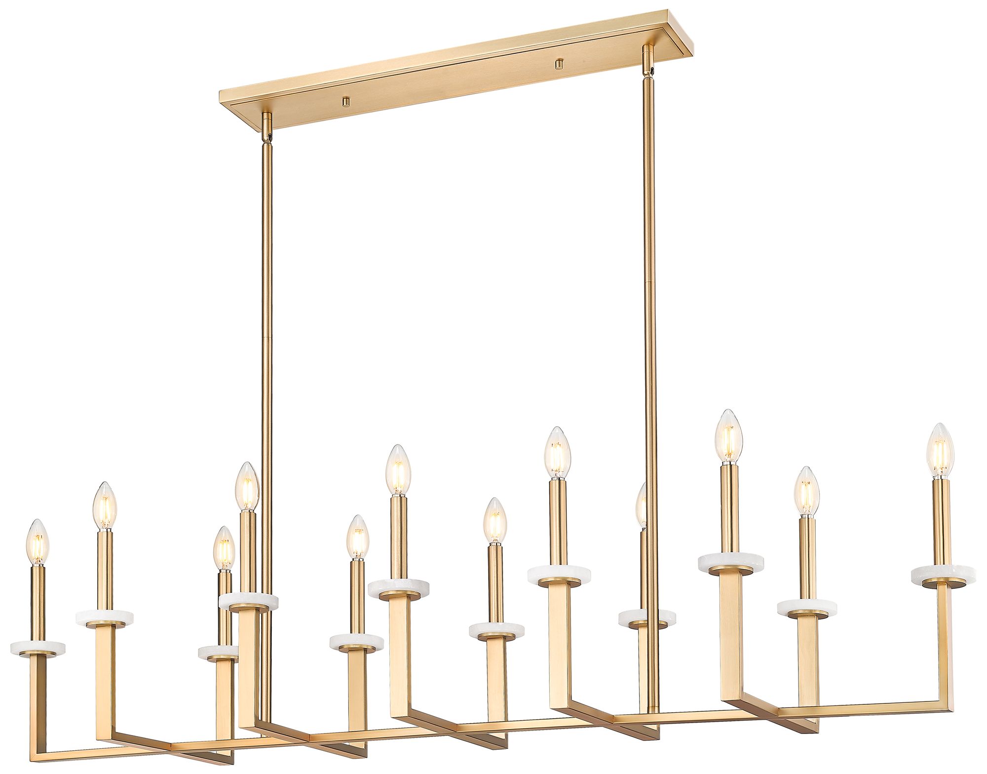 Gaultier by Z-Lite 56.75 inch Modern Gold 12 Light Linear Chandelier
