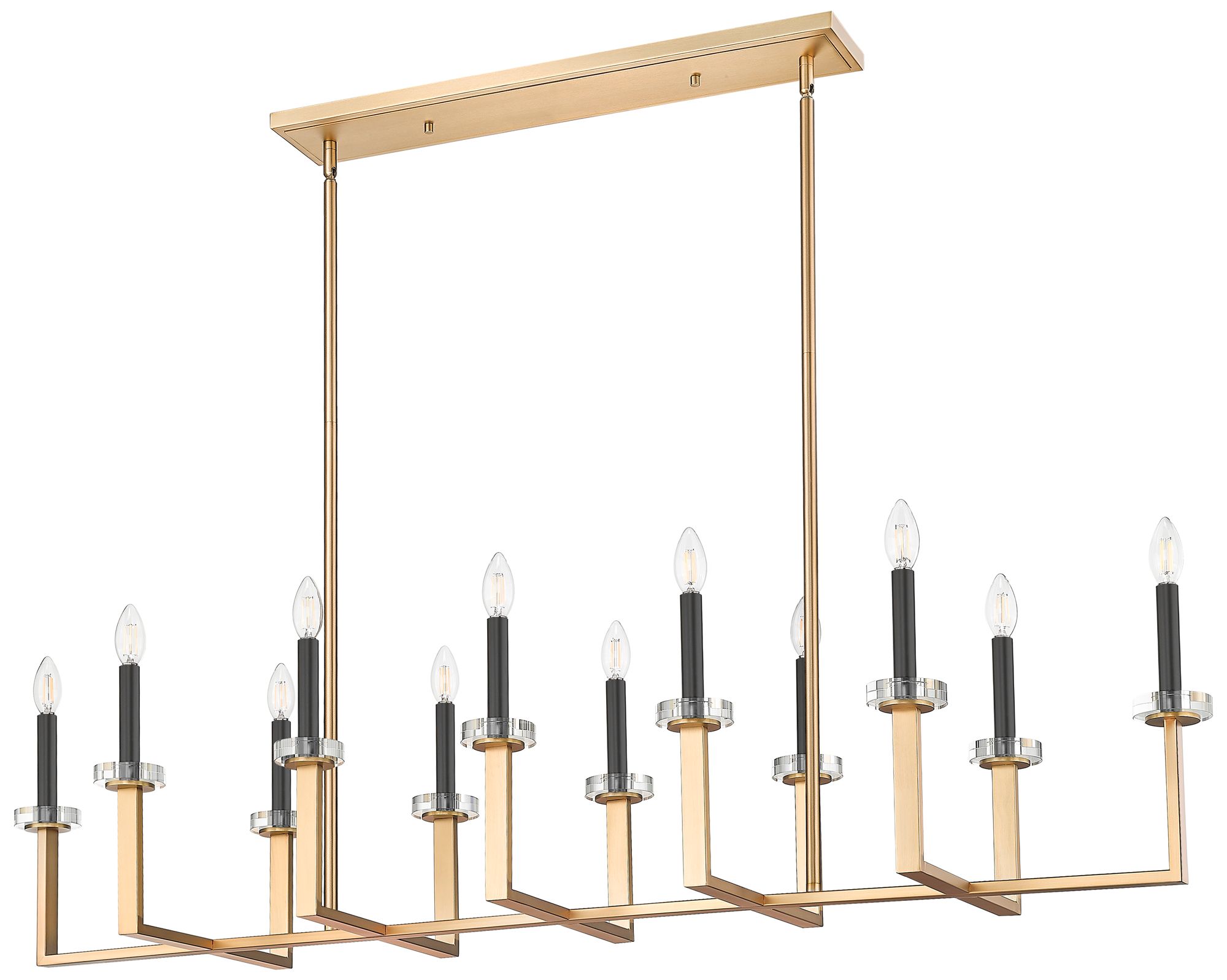Image 7 Gaultier by Z-Lite 56.75 inch Modern Gold 12 Light Linear Chandelier more views