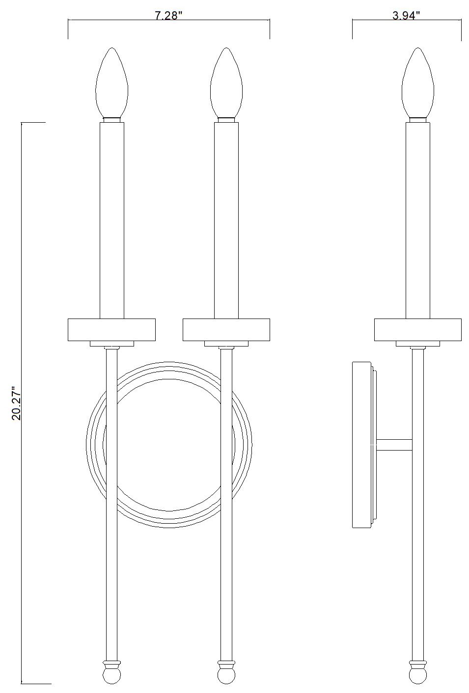 Gaultier by Z-Lite Modern Gold 2 Light Wall Sconce