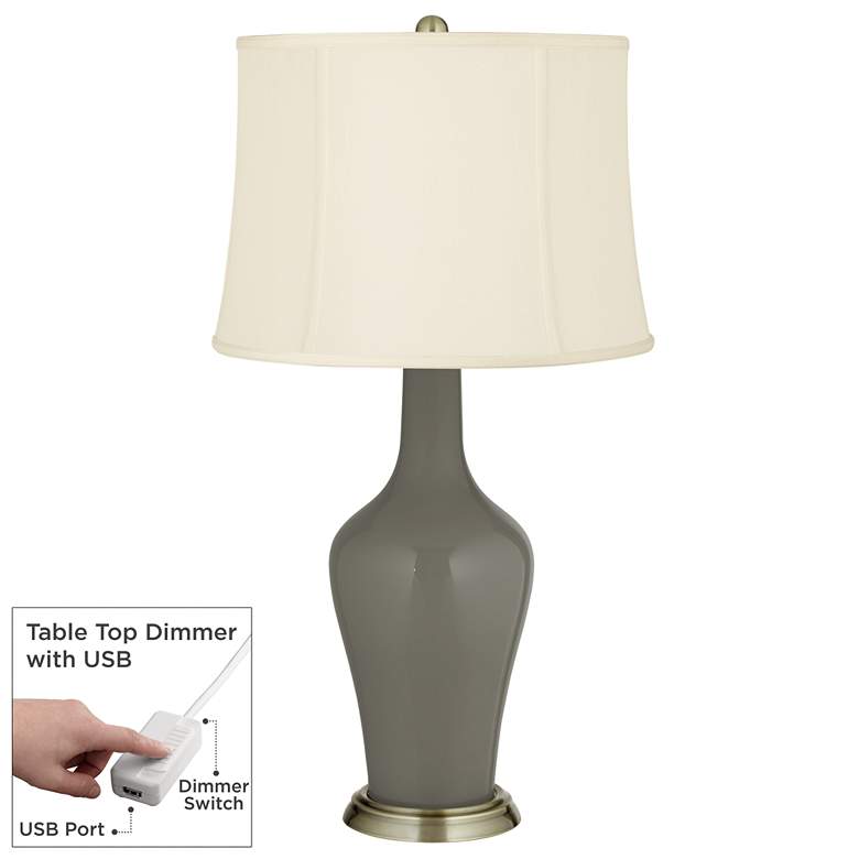 Image 1 Gauntlet Gray Anya Table Lamp with Dimmer