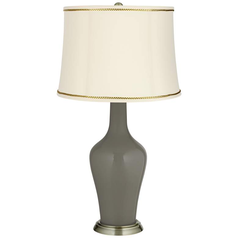Image 1 Gauntlet Gray Anya Table Lamp with President&#39;s Braid Trim