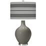Gauntlet Gray Bold Stripe Ovo Glass Table Lamp