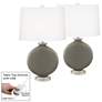 Gauntlet Gray Carrie Table Lamp Set of 2 with Dimmers