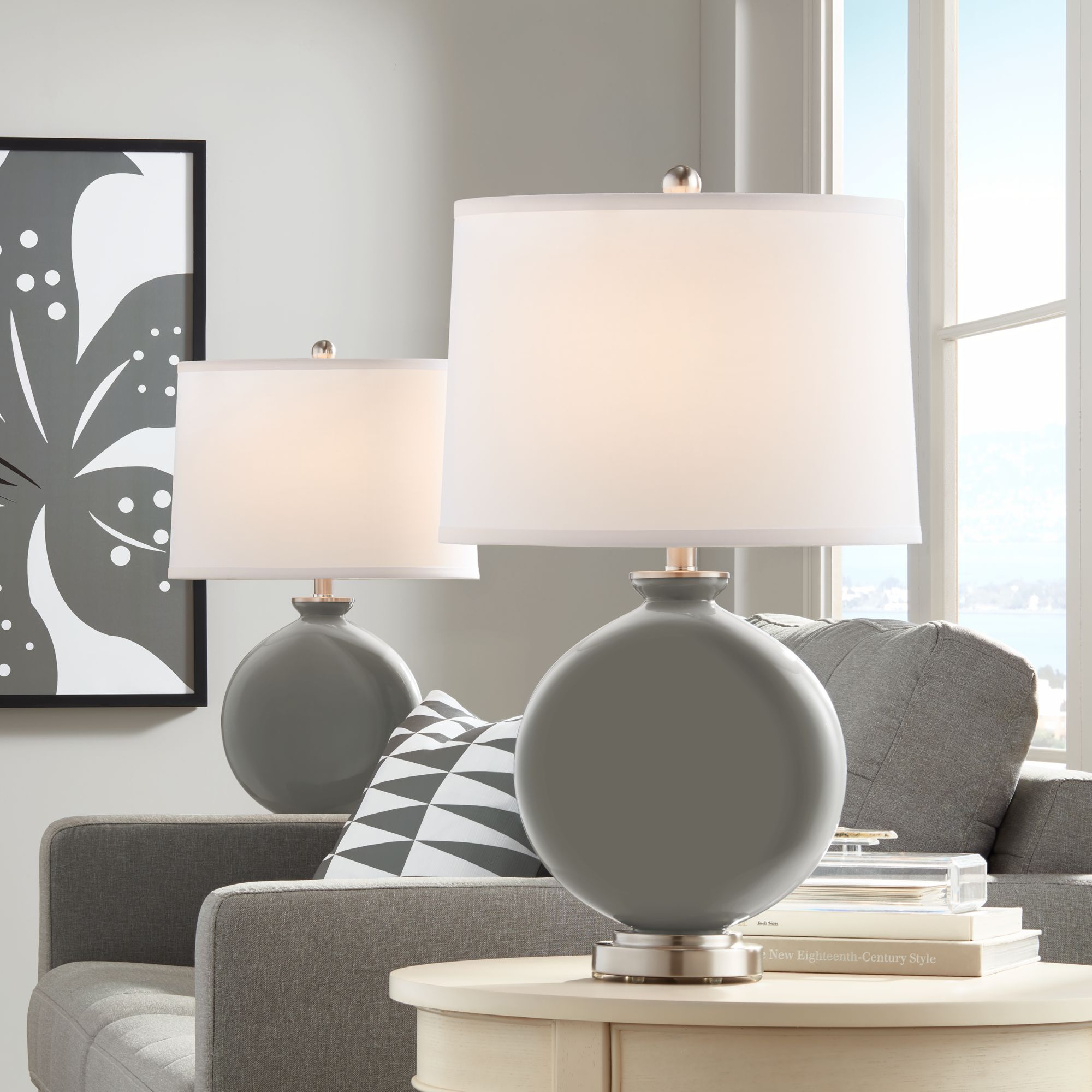 Gauntlet Gray Carrie Table Lamp Set of 2 53E06 Lamps Plus