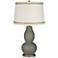Gauntlet Gray Double Gourd Table Lamp with Rhinestone Lace Trim