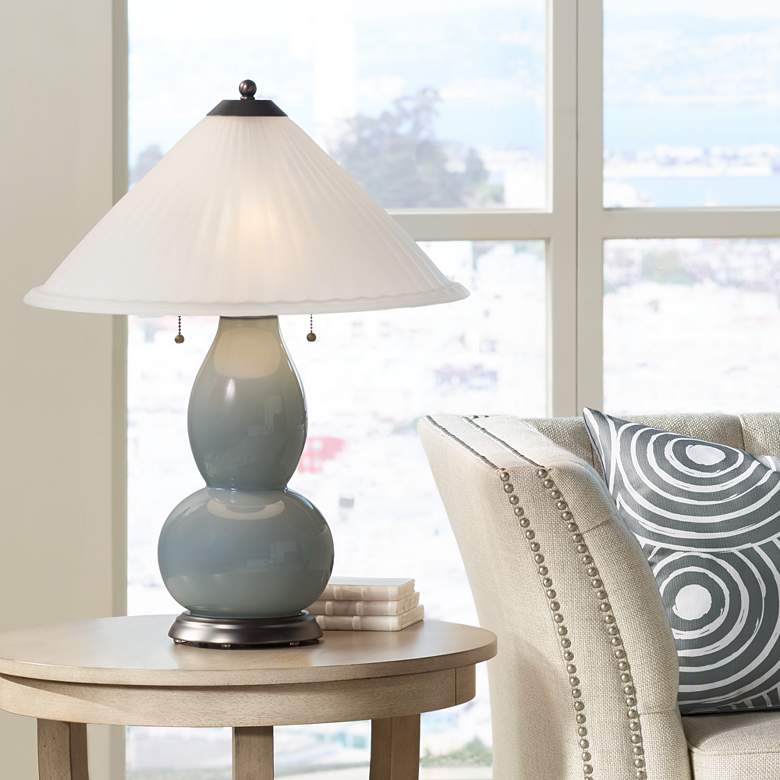 Image 1 Gauntlet Gray Fulton Table Lamp with Fluted Glass Shade