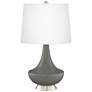 Gauntlet Gray Gillan Glass Table Lamp with Dimmer