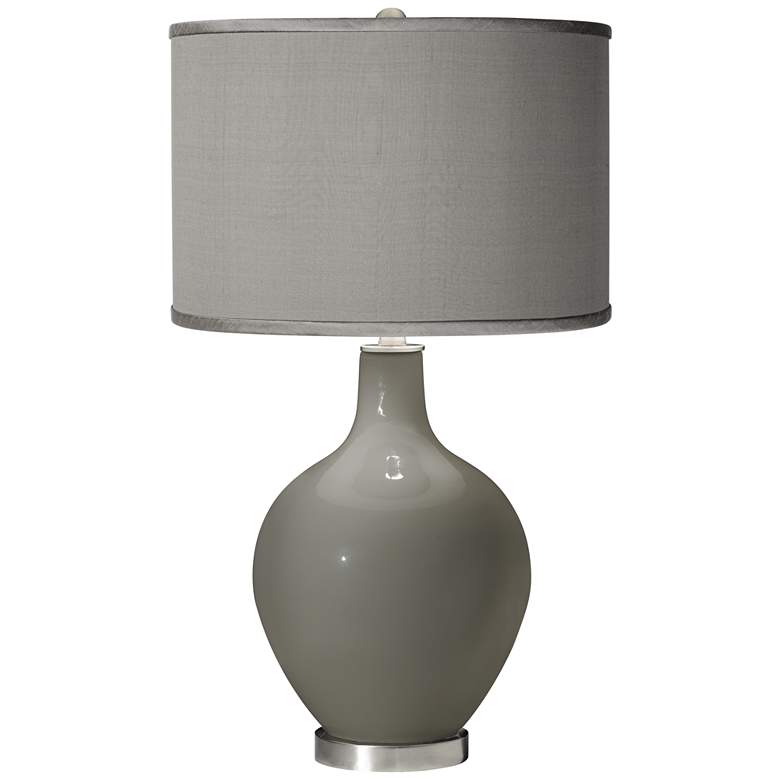 Image 1 Gauntlet Gray - Gray Polyester Shade Ovo Table Lamp