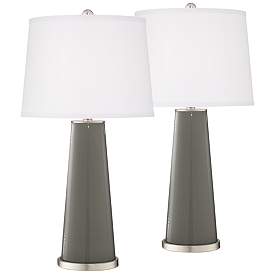 Image2 of Gauntlet Gray Leo Table Lamp Set of 2 with Dimmers