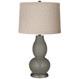Image1 of Gauntlet Gray Linen Drum Shade Double Gourd Table Lamp