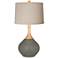 Gauntlet Gray Natural Linen Drum Shade Wexler Table Lamp