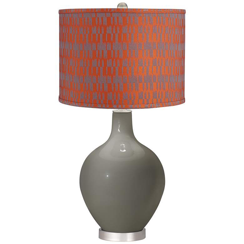 Image 1 Gauntlet Gray Orange and Taupe Shade Ovo Table Lamp