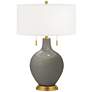 Gauntlet Gray Toby Brass Accents Table Lamp