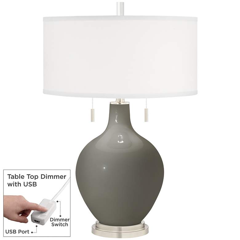 Image 1 Gauntlet Gray Toby Table Lamp with Dimmer