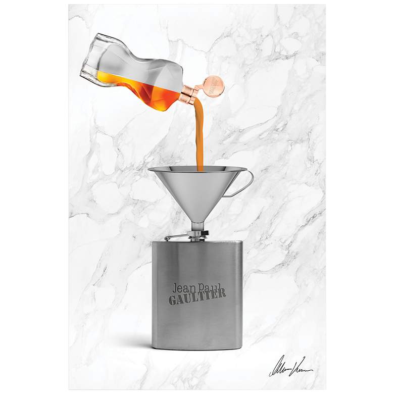 Image 2 Gautier Liquid Gold 24" x 36" Frameless Print Glass Wall Art