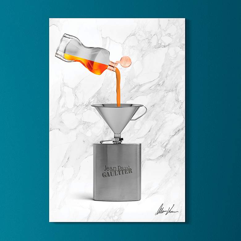Image 1 Gautier Liquid Gold 24" x 36" Frameless Print Glass Wall Art