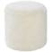 Gavia White Faux Fur Round Ottoman