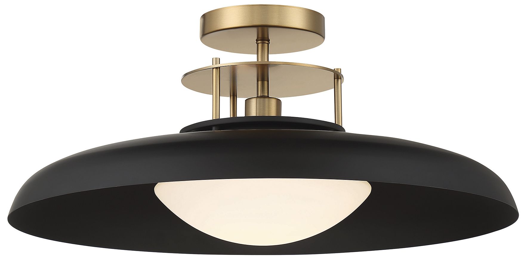 Image 5 Gavin 1-Light Ceiling Light in Matte Black with Warm Brass Accents more views