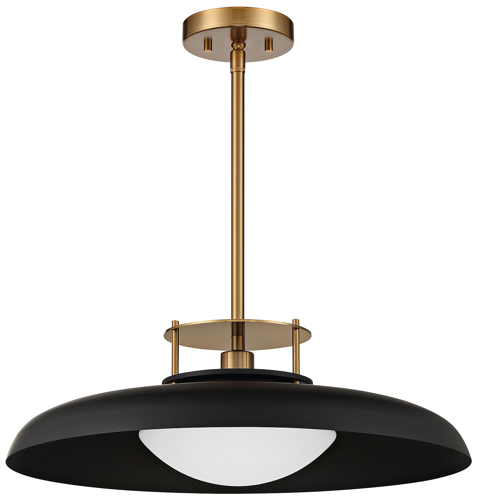 Image 6 Gavin 1-Light Pendant in Matte Black with Warm Brass Accents more views