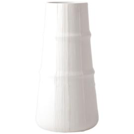 Gavin 17 1/4" High Soft White Ribbed Decorative Vase