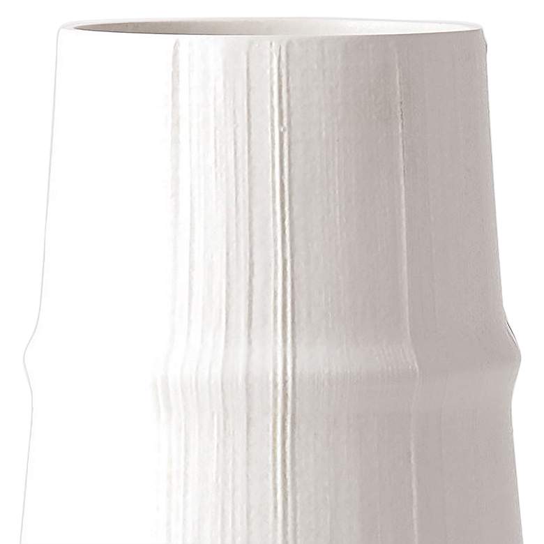 Image 2 Gavin 17 1/4" High Soft White Ribbed Decorative Vase more views