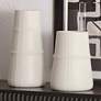 Gavin 17 1/4" High Soft White Ribbed Decorative Vase