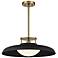 Gavin 20" Wide Warm Brass and Matte Black Pendant light