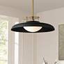 1_Gavin 20" Wide Warm Brass and Matte Black Pendant light