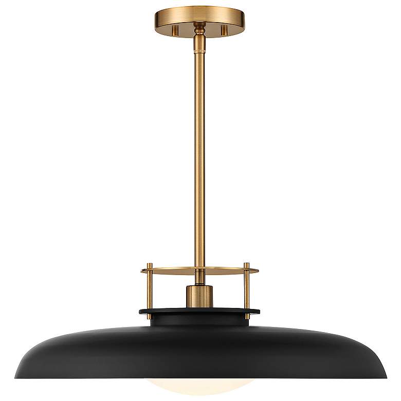 Image 7 Gavin 20" Wide Warm Brass and Matte Black Pendant light more views