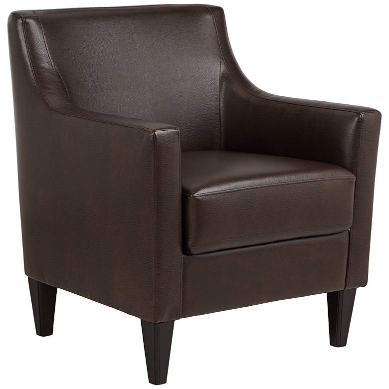 Image 1 Gavin Saddle Brown Faux Leather Accent Chair